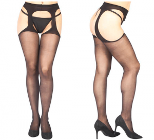 Genital Bölgesi Açık Fantezi Külotlu Çorap - Görsel 2