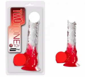 Two Tone Çift Renkli Şeffaf Dildo - Kırmızı.. - Görsel 2