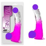 Two Tone Çift Renkli Şeffaf Dildo - Pembe.